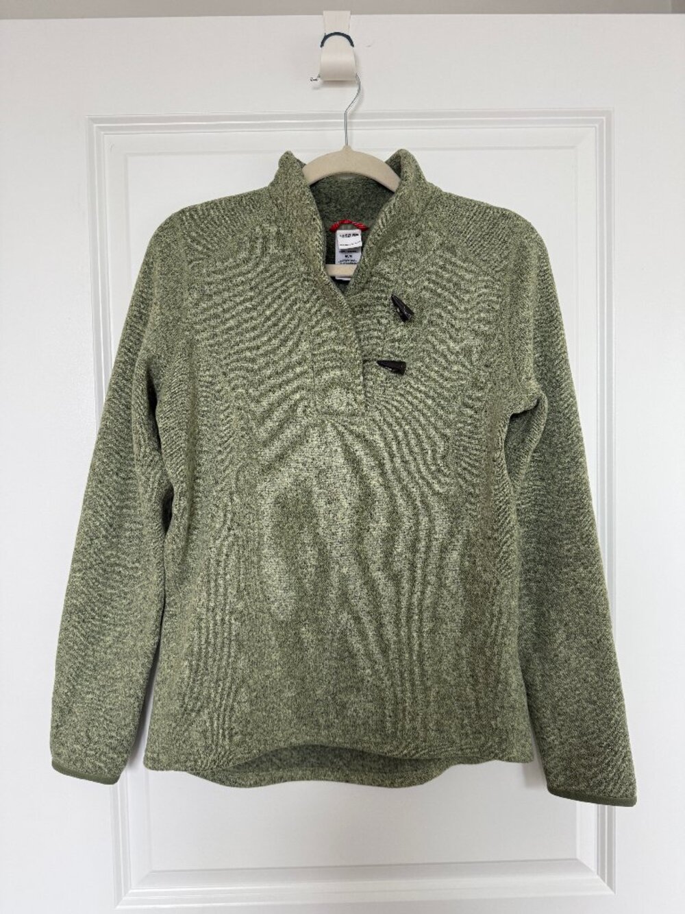 The North Face Green Pullover Fleece Women's Medium 1/4 Button in Green - Size M